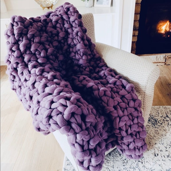 Handmade in U.S.A 50x60” Chunky Knit Blanket